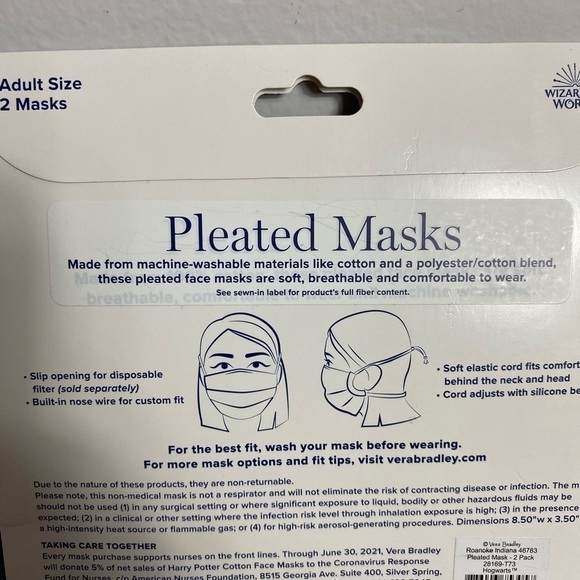 Harry Potter face mask by Vera Bradley new in box - Picture 8 of 8